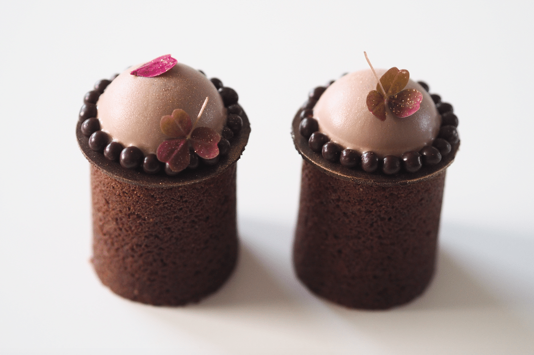 Nytårsdessert med chokolade, lemoncurd og chokoladekaramel