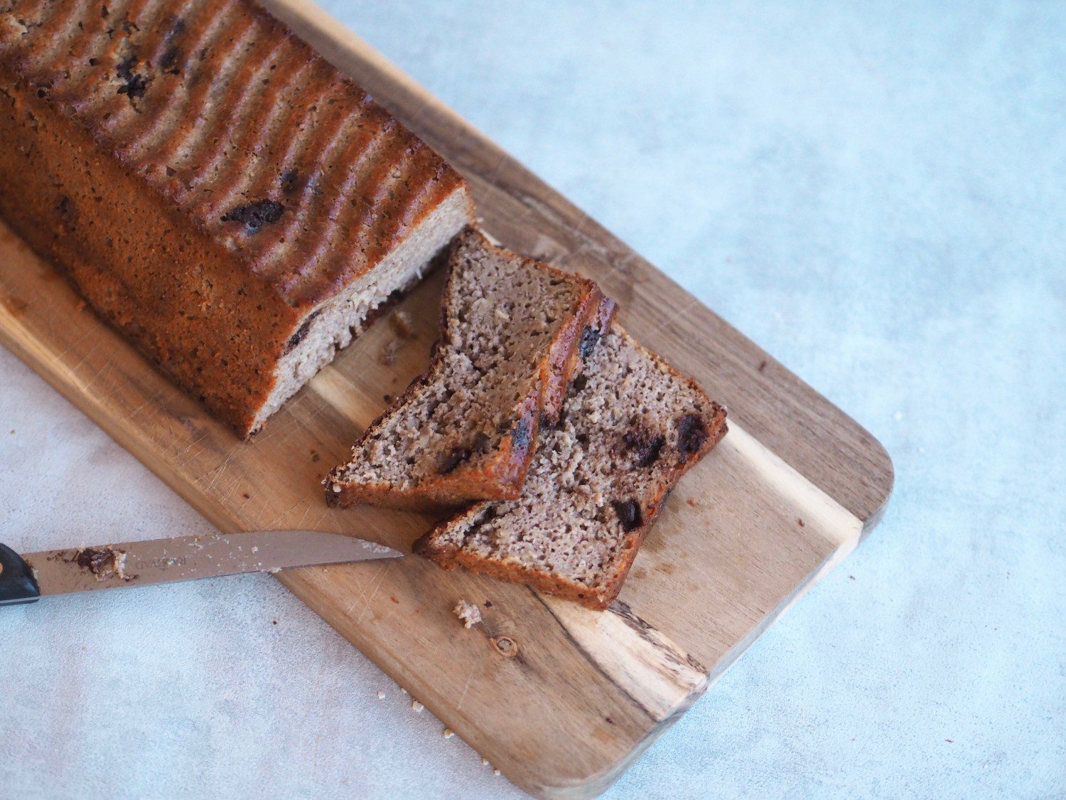 Glutenfri bananbrød med mørk chokolade