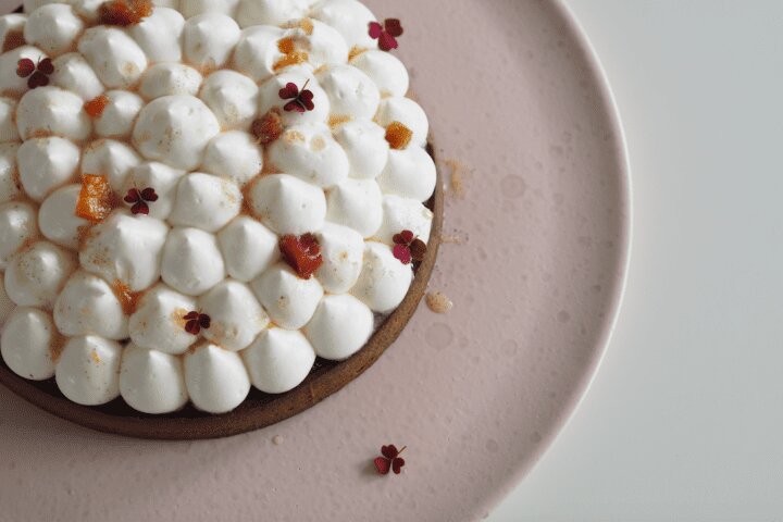 Rabarbertærte m. creme fraicheskum