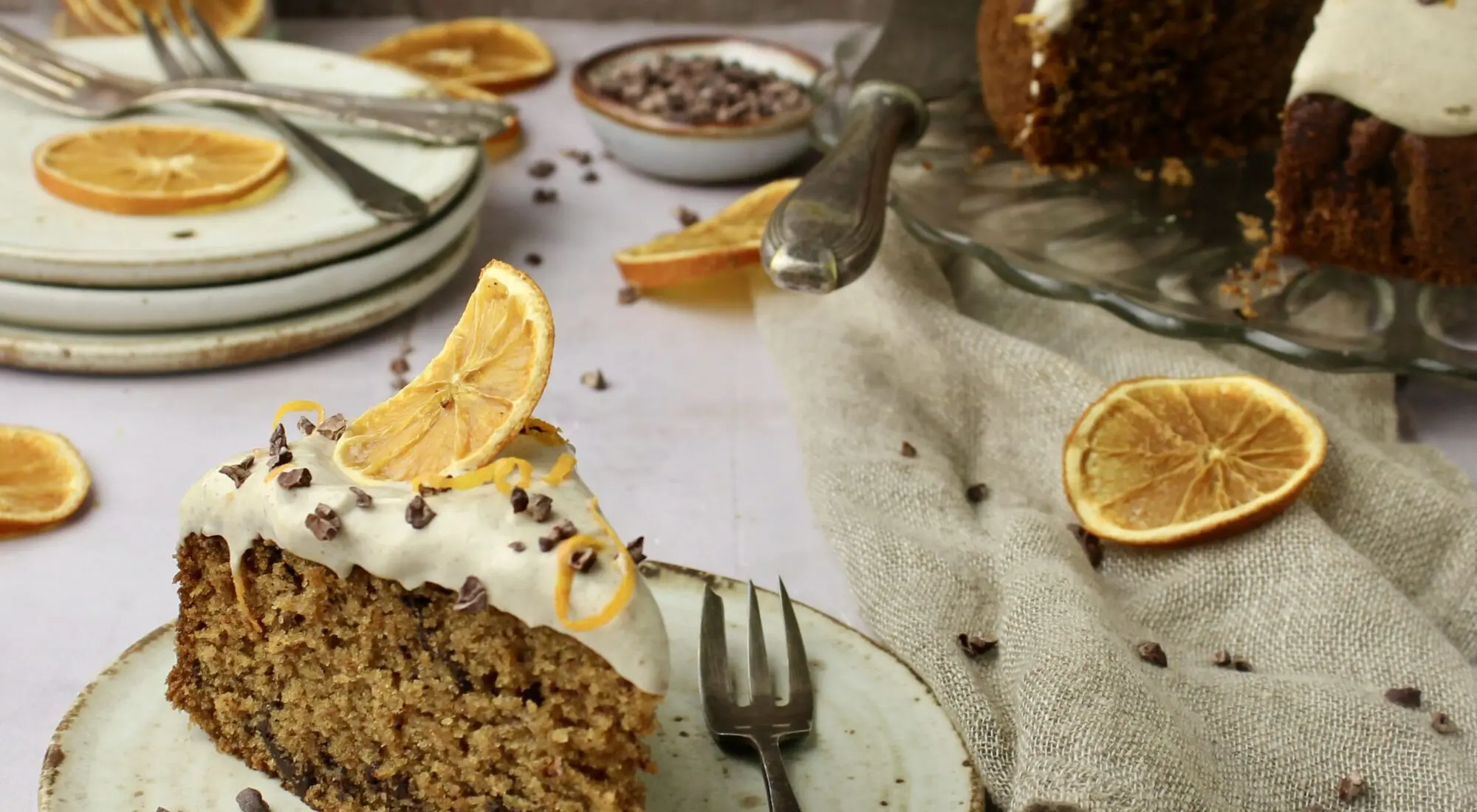 Appelsin chokoladekage med cashewcreme