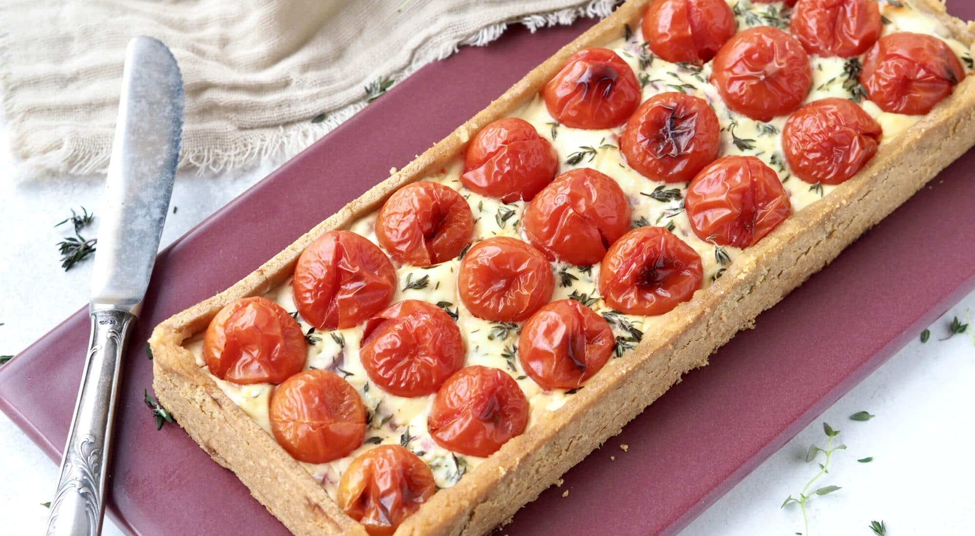 Glutenfri madtærte med tomat og ricotta