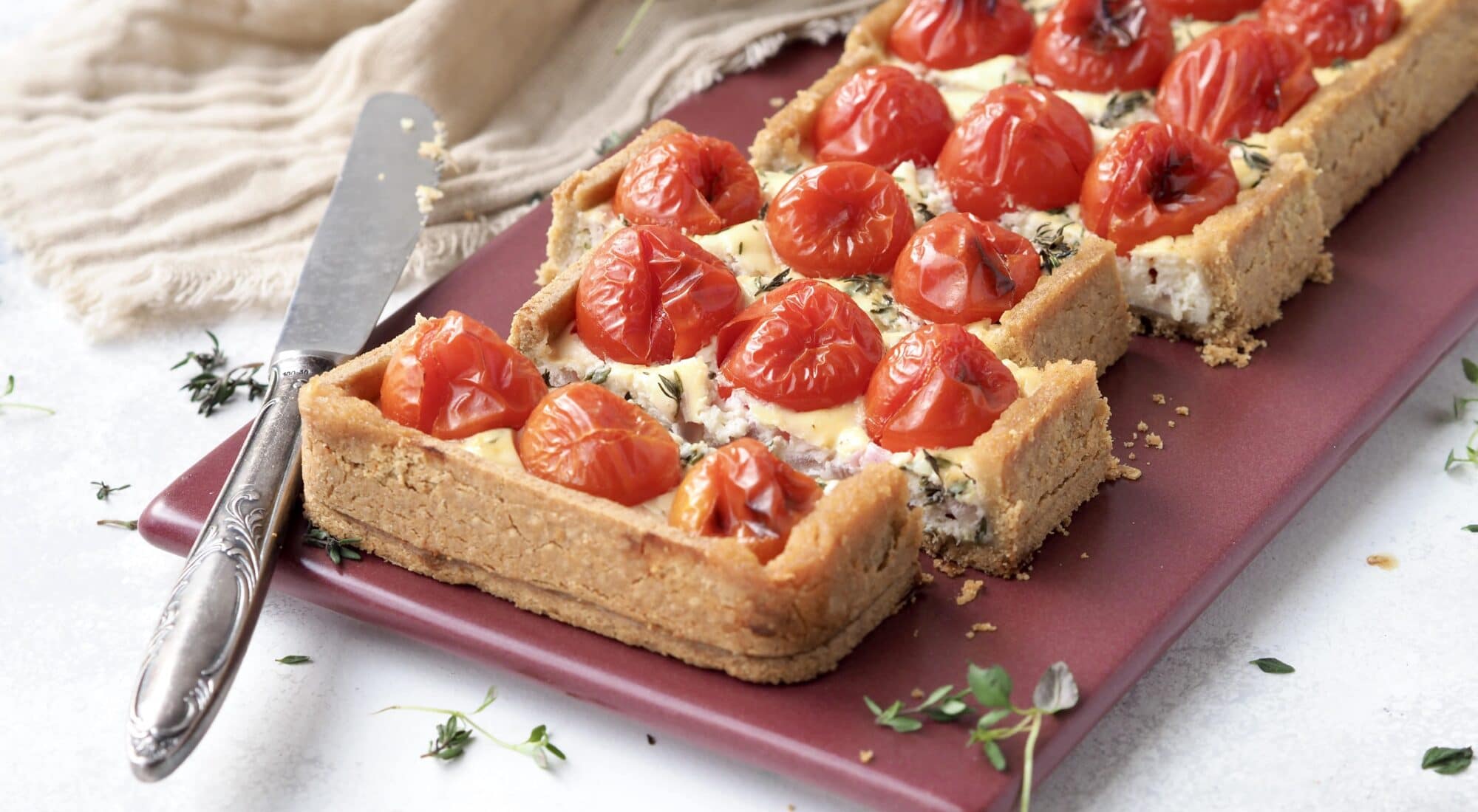Glutenfri madtærte med tomat og ricotta