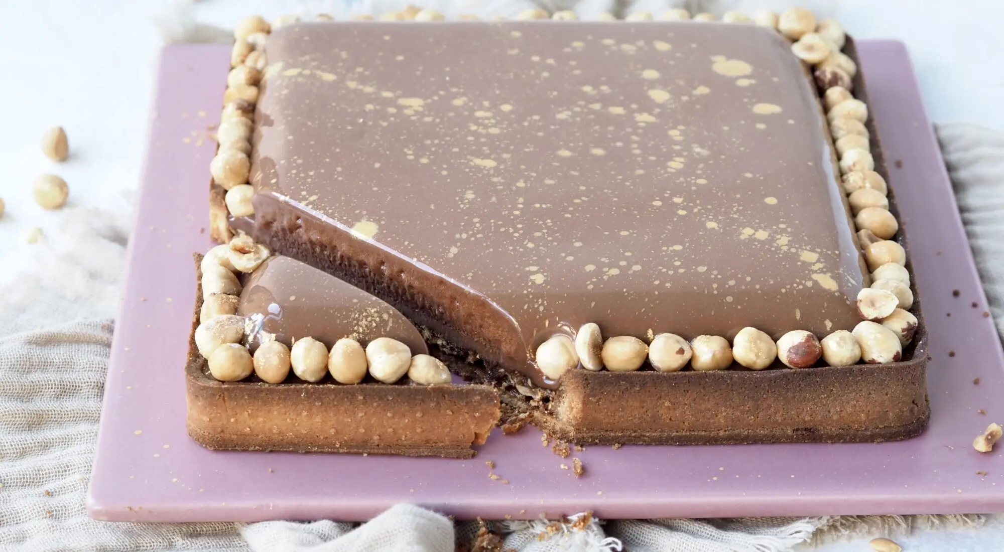 Mælkechokoladetærte med nougat