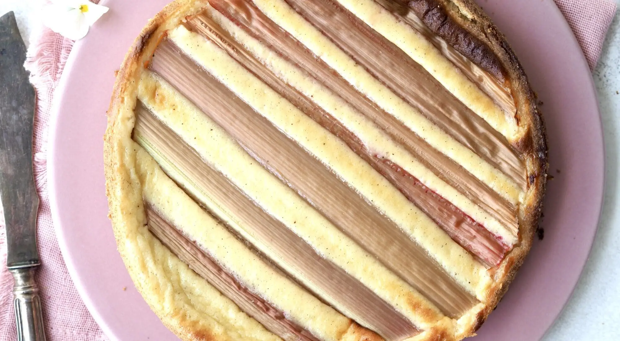 Glutenfri rabarbertærte med vaniljecreme